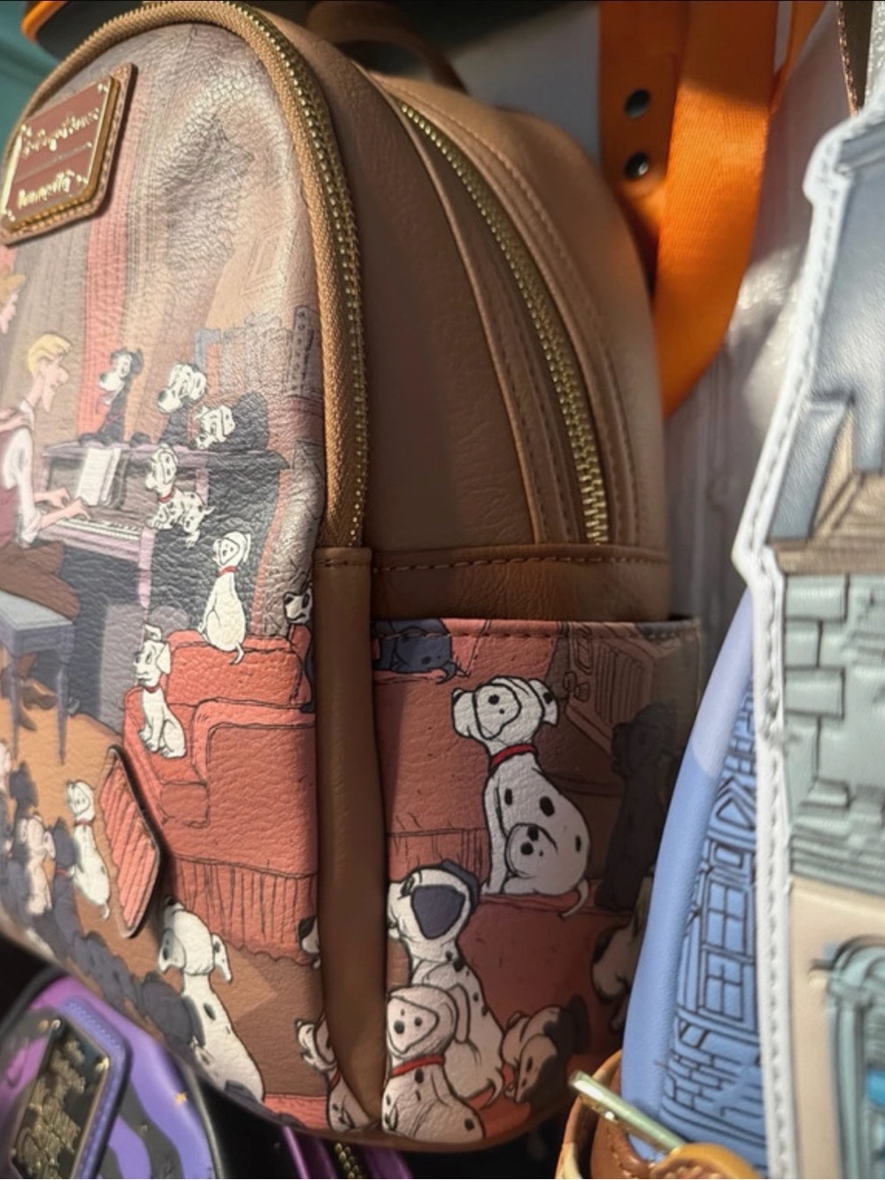 Loungefly Disney 101 Dalmatians Mini Backpack in Brown and Cream - Picture 3 of 4